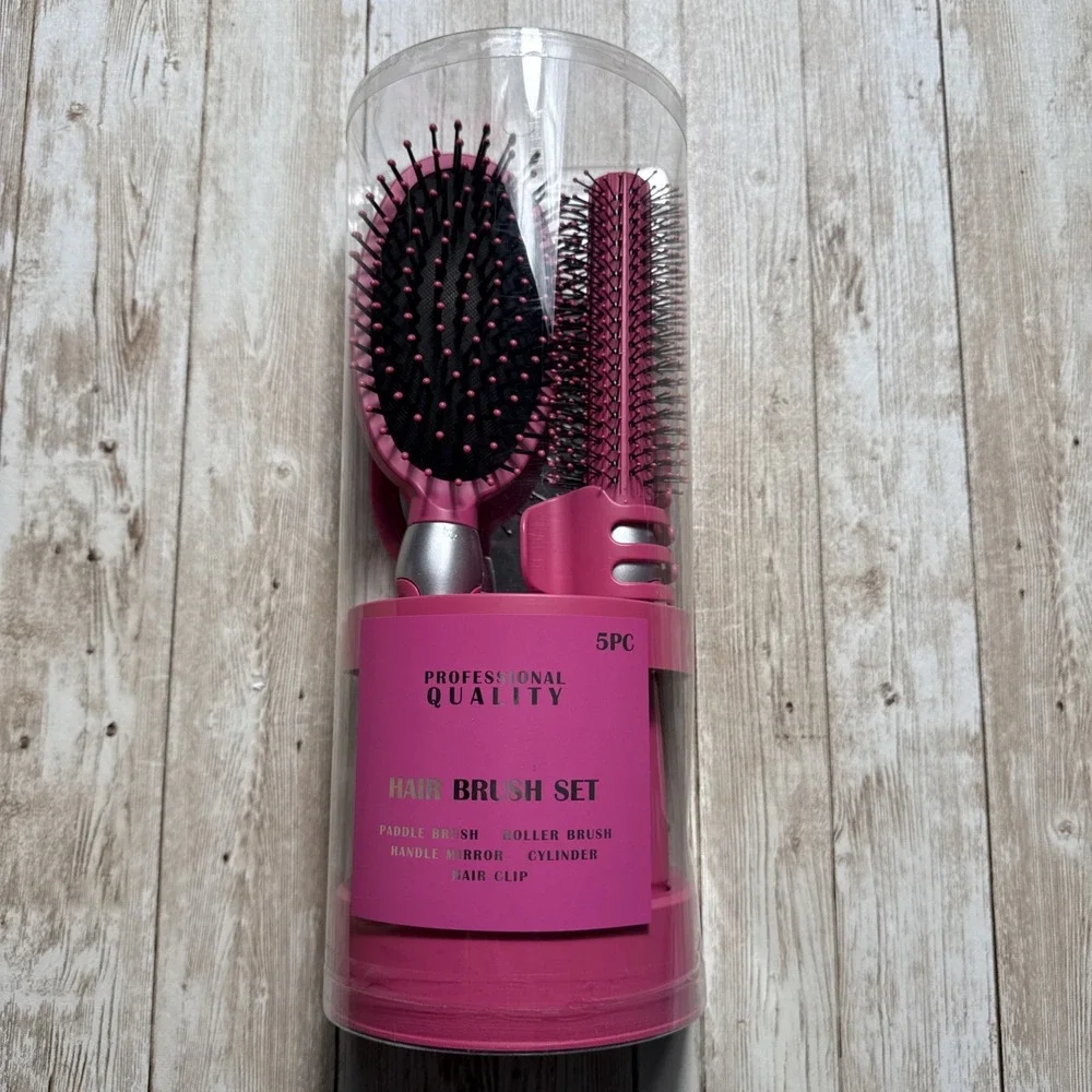 Professional Quality 5 Piece Hair Brush Set ‎ Pink Gift Sets Birthday Present